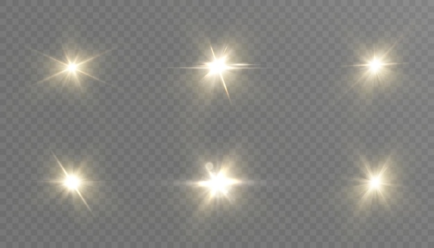 Vector set of light effects on a transparent background vector