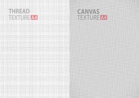 Vector set of light gray white line fabric thread canvas burlap texture in a4 paper size backgrounds, thread gray pattern backdrop vertical paper format.