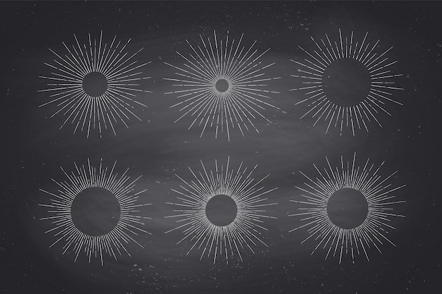 Vector set of light rays, sunburst