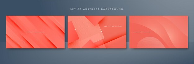 Vector set of light red abstract background