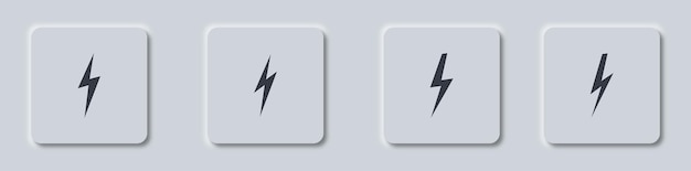 Set lightning bolt button in neumorphism style