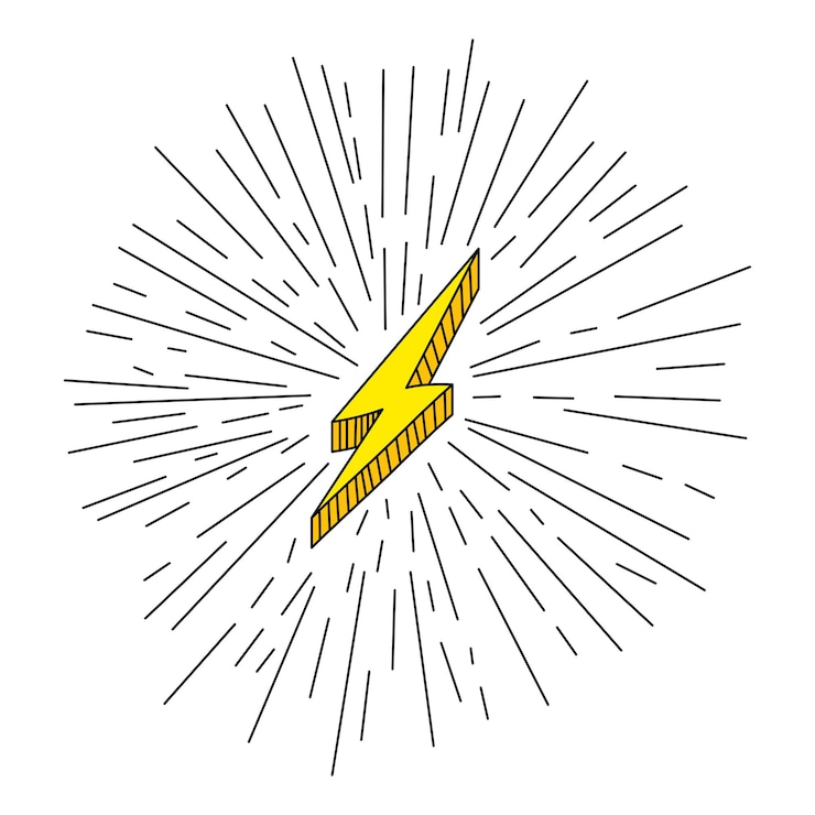 Vector set lightning bolt. thunderbolt, lightning strike. modern flat style illustration.