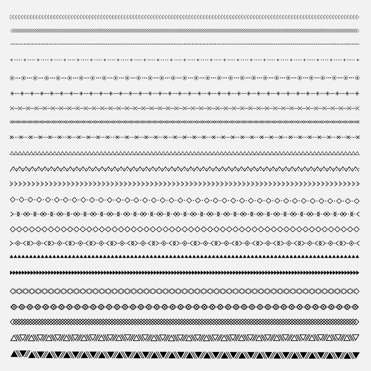 Vector set of line grunge textures.