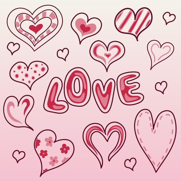 Heart Pink Valentine's Day Font, Pink Love, hearts, cartoon png