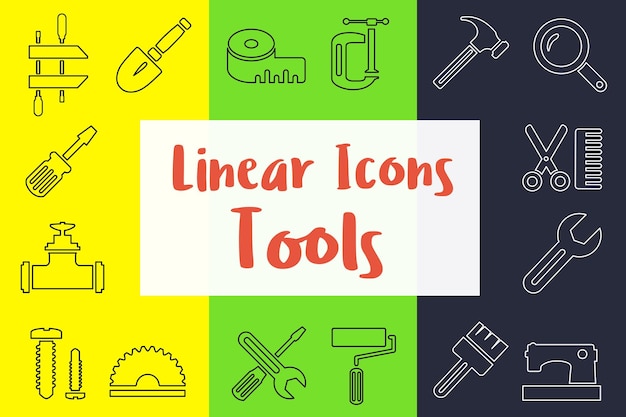 Set of linear icons