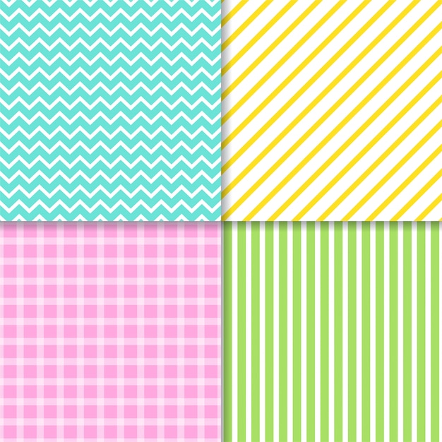 Set di linee pastello seamless pattern di sfondo.