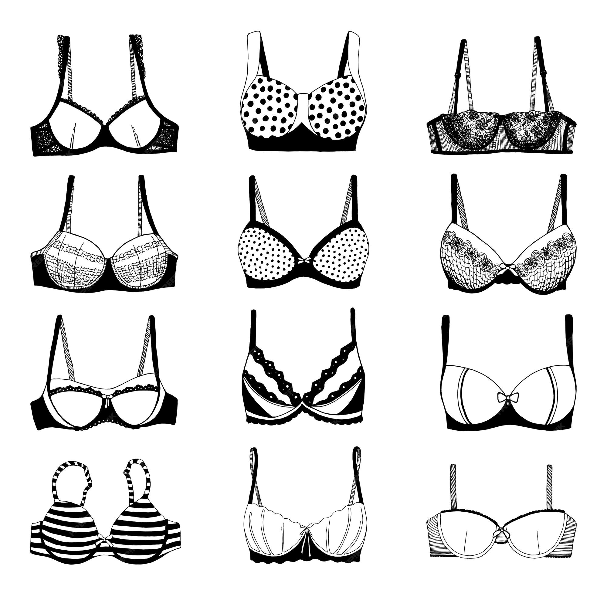 Premium Vector  Complete collection lingerie types of bras