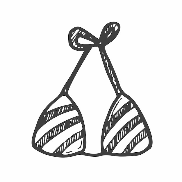 Set of lingerie strapless tie bra and bikinis panties technical fashion illustration swimwear