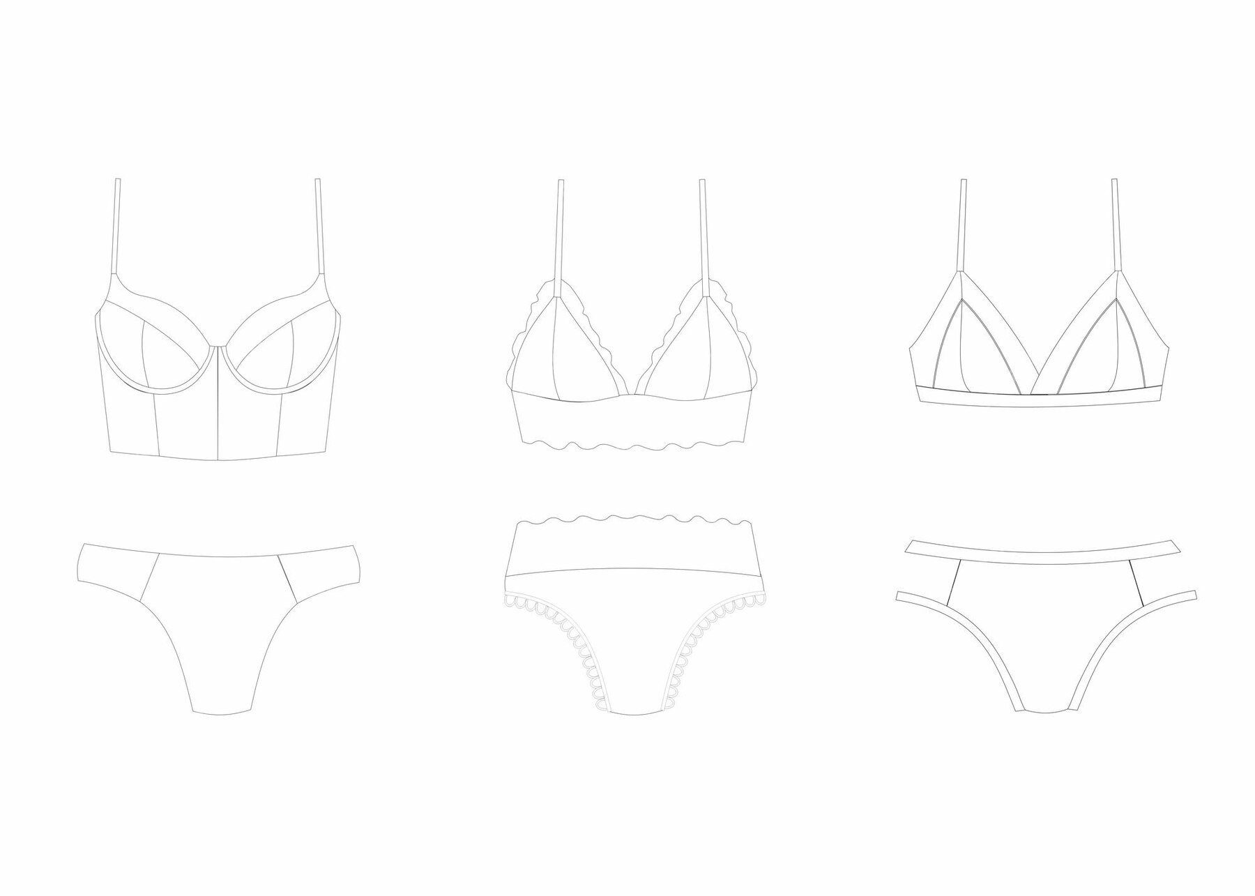 Premium Vector | Set of lingeries, lingerie illustration, vector ...