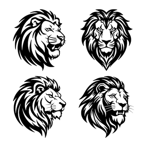 Set of lion logo vector