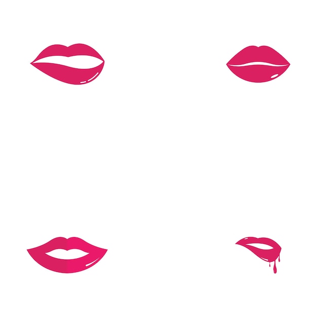 Vector set of lips icon cosmetic logo vector template