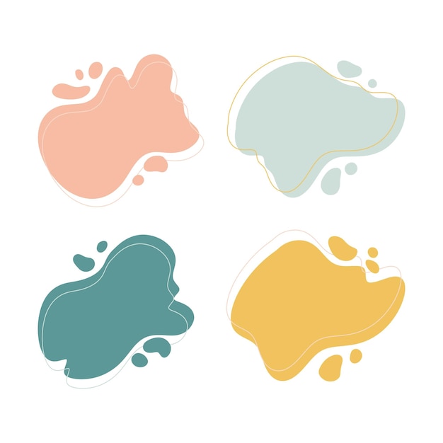 Vector set of liquid abstract shape vector