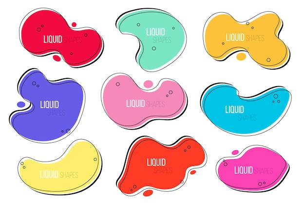 Set of liquid shapes element graphic. abstract fluid banners for design. vector illustration