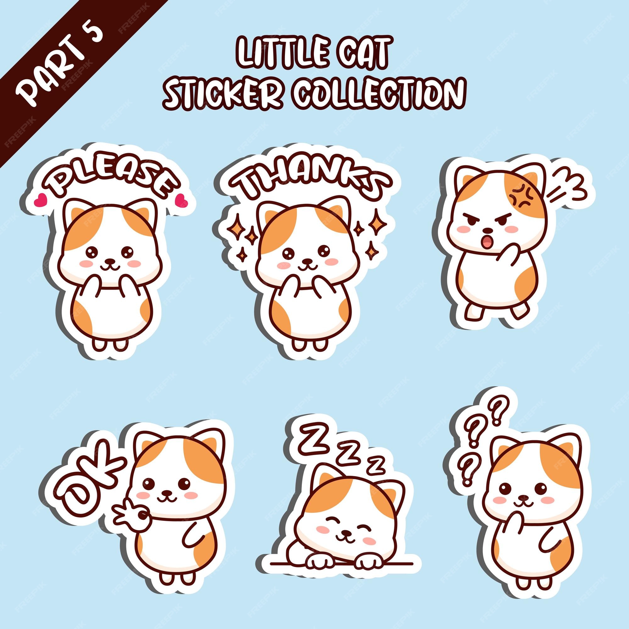 Small And Angry Cute Cat Design | Sticker