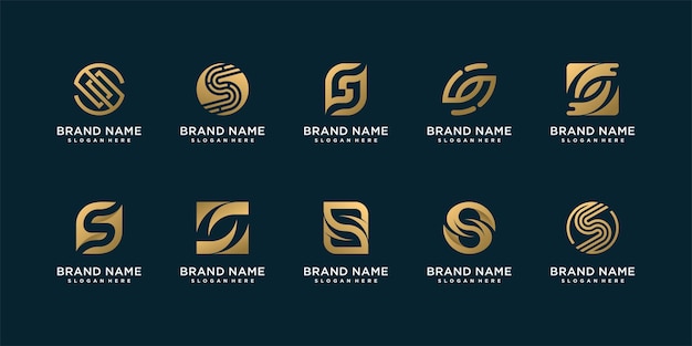 Vector set of lletter s logo collection with creative concept