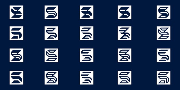 Vector set of lletter s logo collection with creative concept