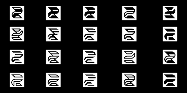 Набор букв z и 2 коллекции логотипов с креативной концепцией