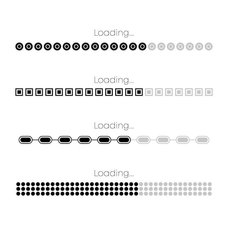 Vector set of loading bar progress bar loading collection loading status bar with different design