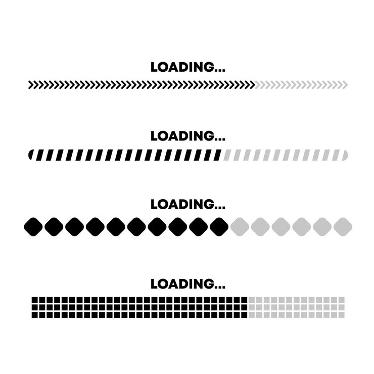 Vector 로딩 바의 세트 진행 바 로딩 다른 디자인의 로딩 상태 바