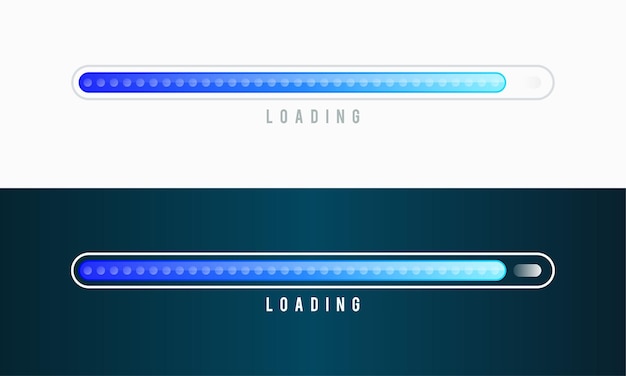 読み込みバーのベクトル図のセットです。進捗状況の視覚化。ステータスコレクションを読み込んでいます。 Webデザイン要素、インフォグラフィックベクトルテンプレートを読み込んでいます