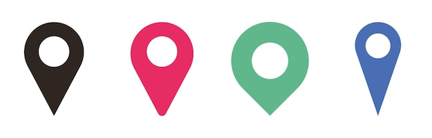 Set of location pin icons flat vector illustration design