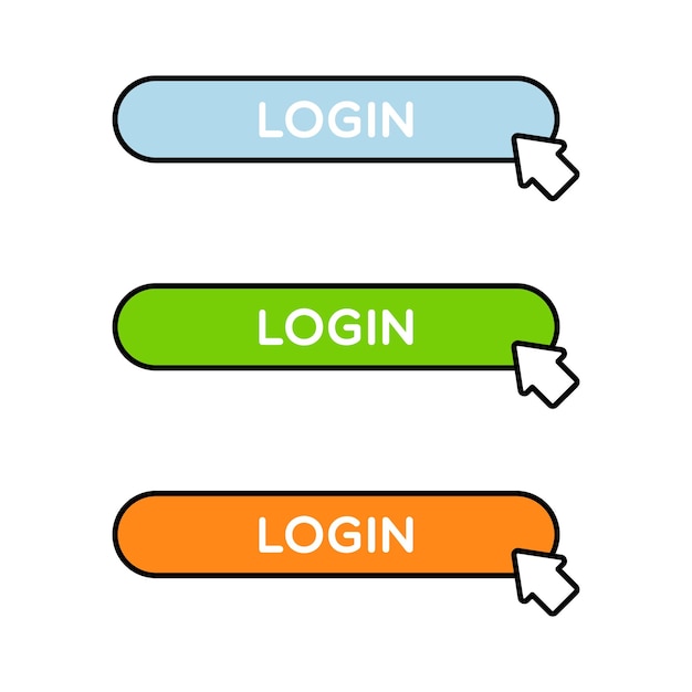 Set of Login Buttons