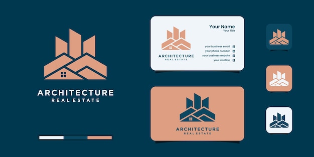 Impostare il logo architettura costruzione di edifici modelli di design immobiliare