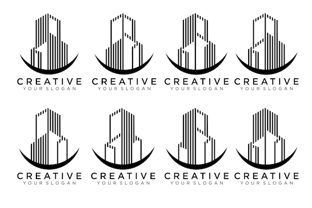 Set logo architecture with line concept logo design inspiration.