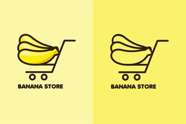 Установить цвет логотипа бананового магазина и штриховой рисунок
