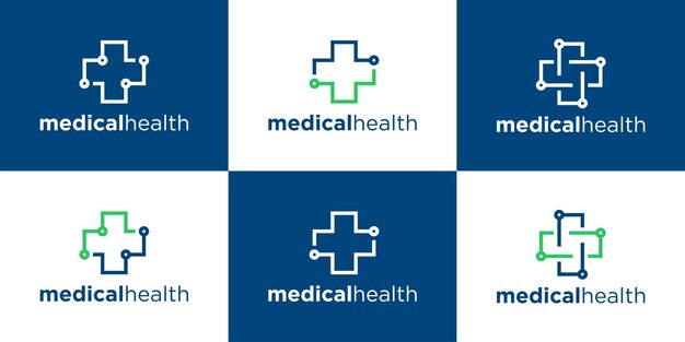 Set logo design medical health icon vector illustration