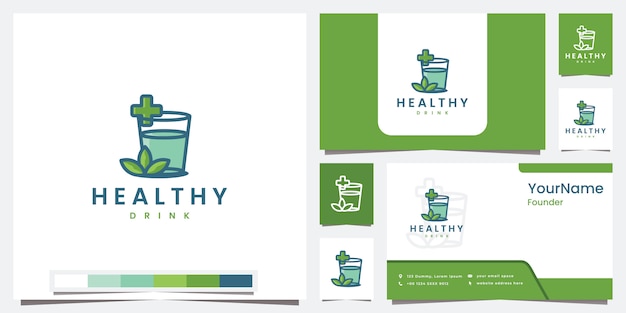 Set logo healthy drink template