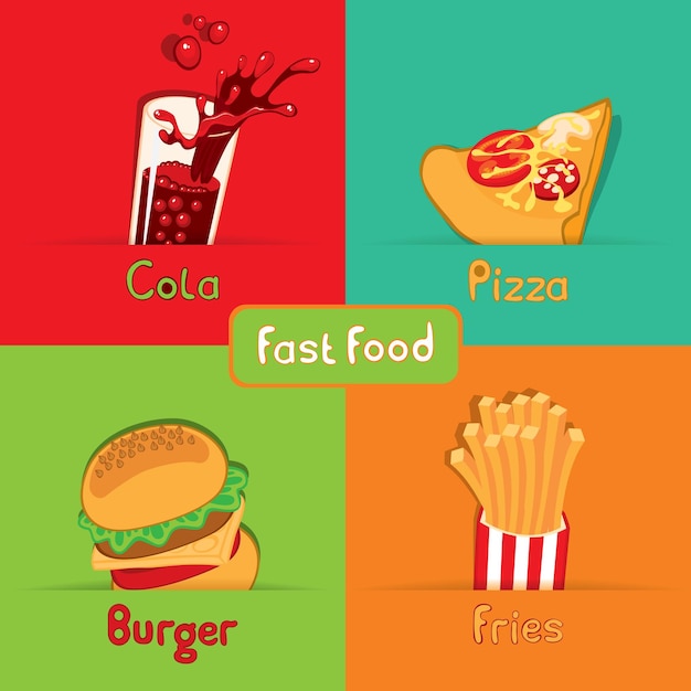 Set of logos for fast food and pizzeria