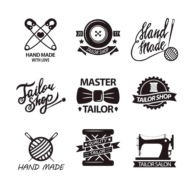 Set of logos for handmade shops