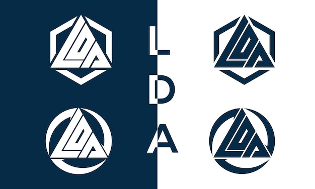 A set of logos for letters LDA Brand logo design