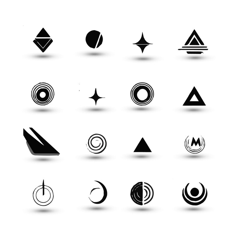 set logos verzameling van logos, waaronder een die de andere zegt