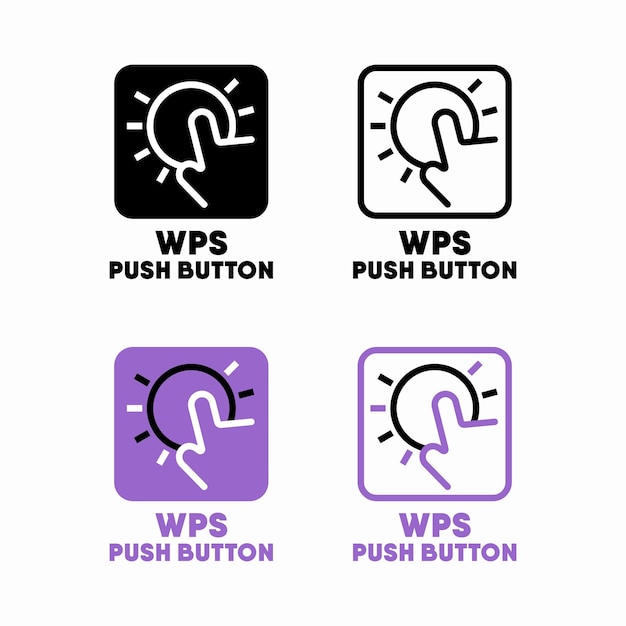 Vector a set of logos for wps push button