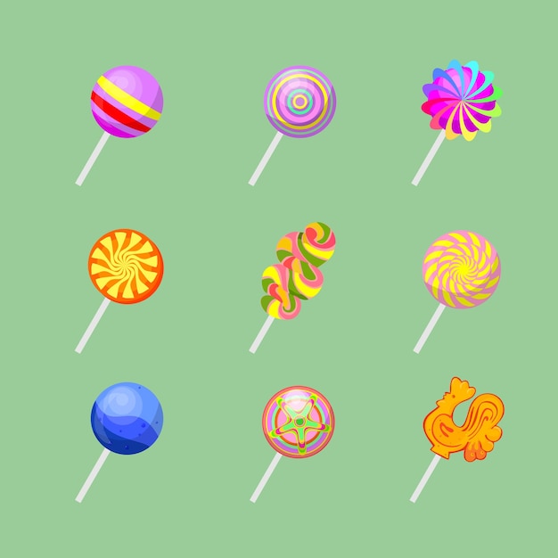 Set of lollipops