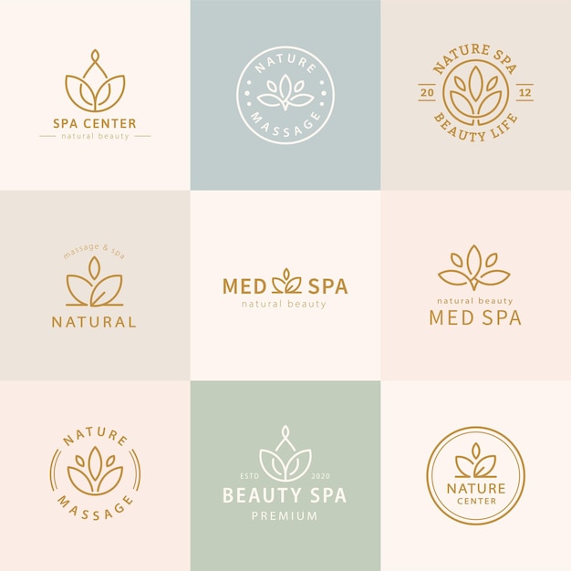 Vector set of lotus logo design