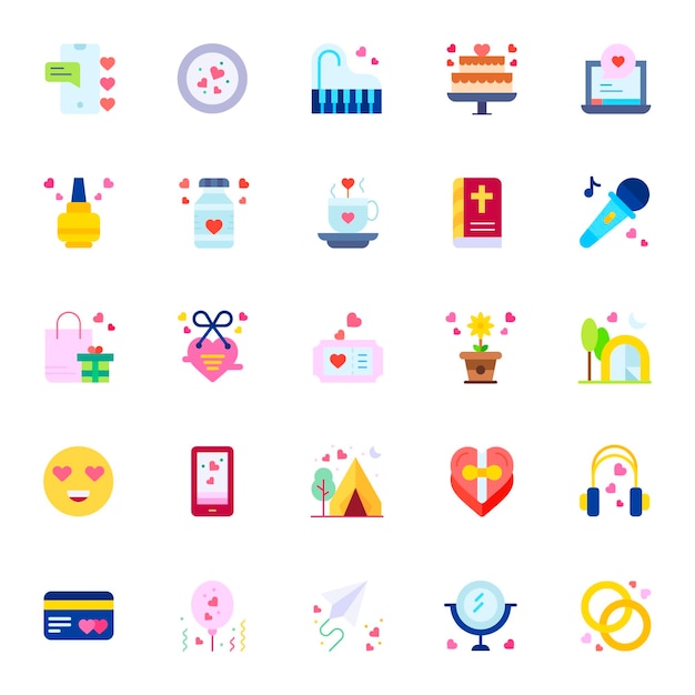 Set of love Icons Vector illustration