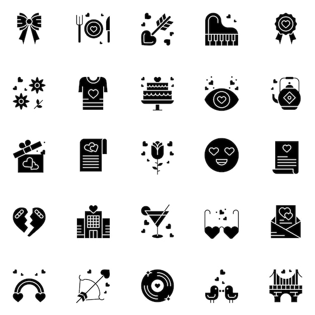 Set of love Icons Vector illustration