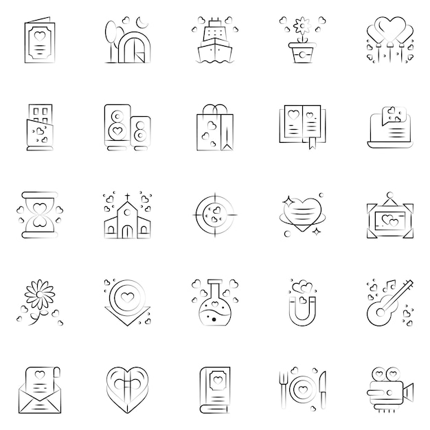 Set of love Icons Vector illustration