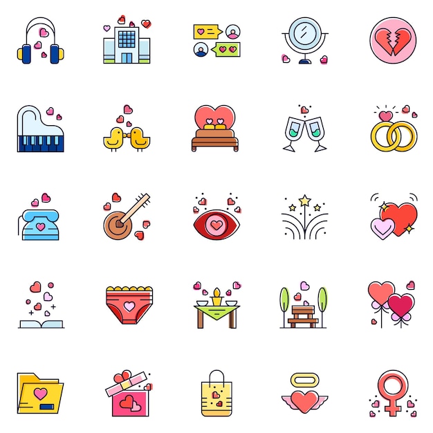 Set of love Icons Vector illustration