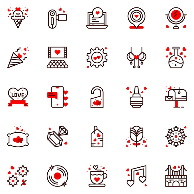 Set of love Icons Vector illustration