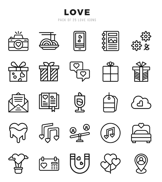 Set of Love icons Vector Illustration