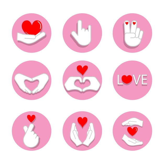 Set of love symbols for valentine's day