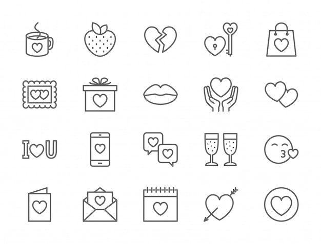 Set of love and valentine's day icons