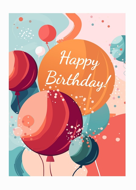 Set of lovely birthday cards design with cake balloons and typography design