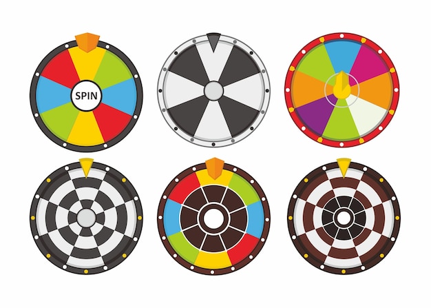 Vector set of lucky spin wheel vector