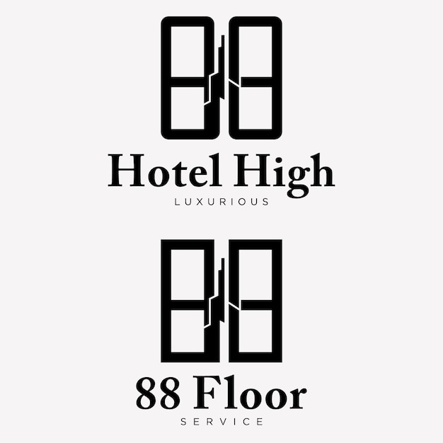 Set luxe appartement hotel gebouw bouw architectuur logo ontwerp vector