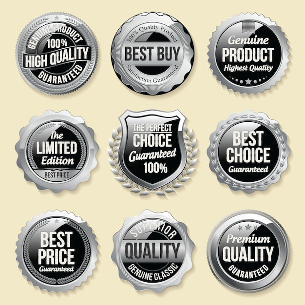 Vector set luxe verkoopkwaliteitsbadges